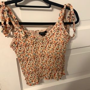 Forever 21 flowered cropped tank, size medium
